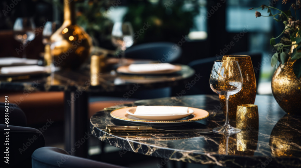 Obraz premium Elegant and select restaurant table.