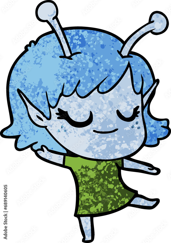 smiling alien girl cartoon smiling alien girl cartoon