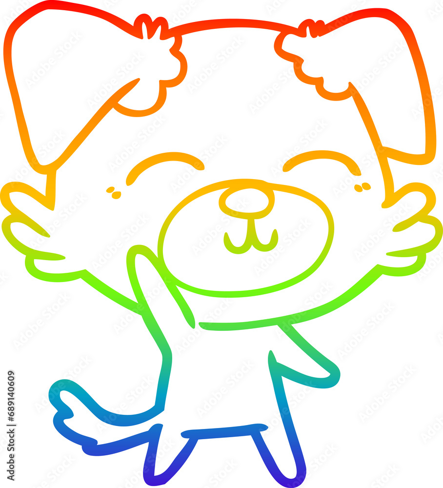 rainbow gradient line drawing of a cartoon dog rainbow gradient line drawing of a cartoon dog