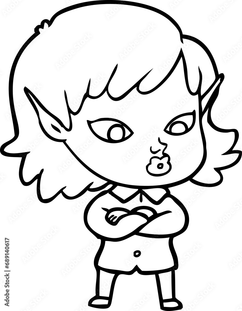 pretty cartoon elf girl pretty cartoon elf girl