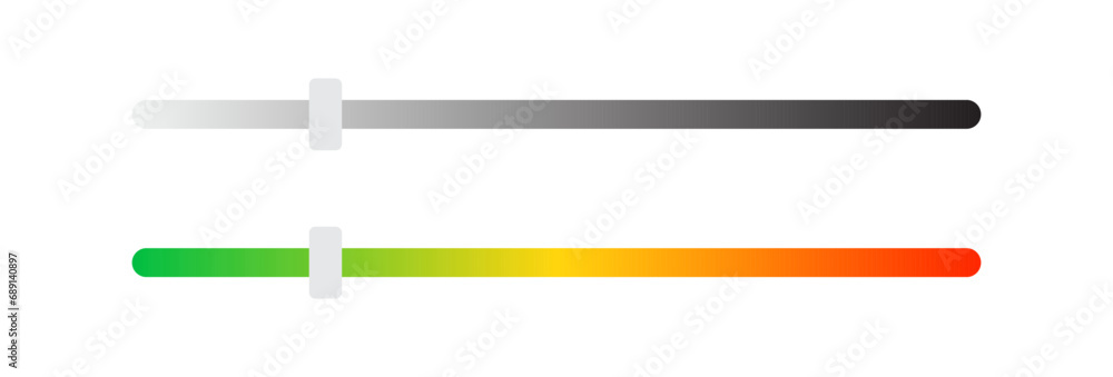 Progress bar. Loading indicator. Level from low to high. Measure tool. Rate scale. Vector illustration. Progress bar. Loading indicator. Level from low to high. Measure tool. Rate scale. Vector illustration.
