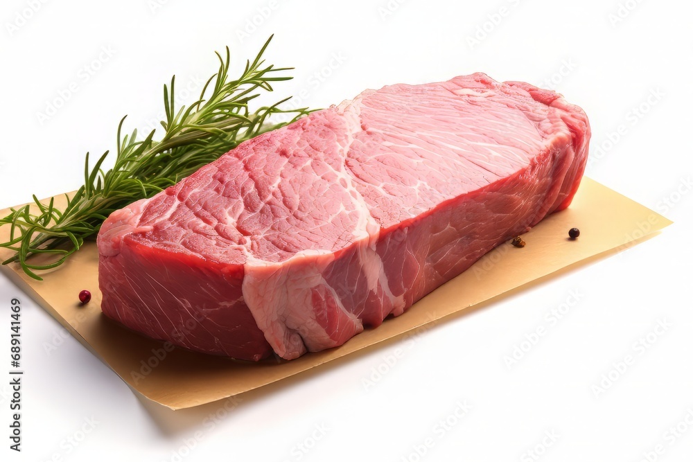 Fresh steak isolated on a white background