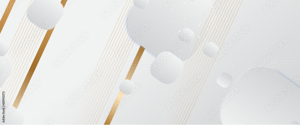 White and gold vector modern abstract background with shapes Minimalist modern graphic design element cutout style concept for banner, flyer, card, or brochure cover White and gold vector modern abstract background with shapes Minimalist modern graphic design element cutout style concept for banner, flyer, card, or brochure cover
