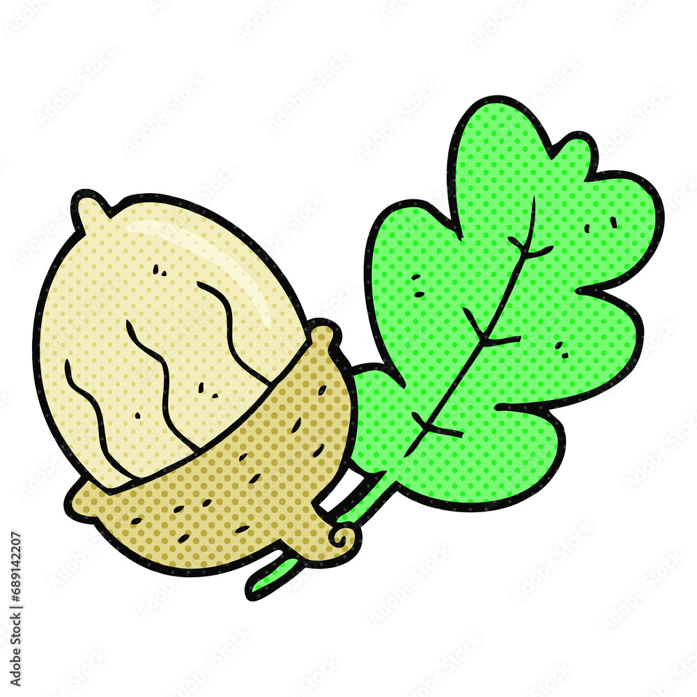 Naklejka premium freehand drawn cartoon acorn