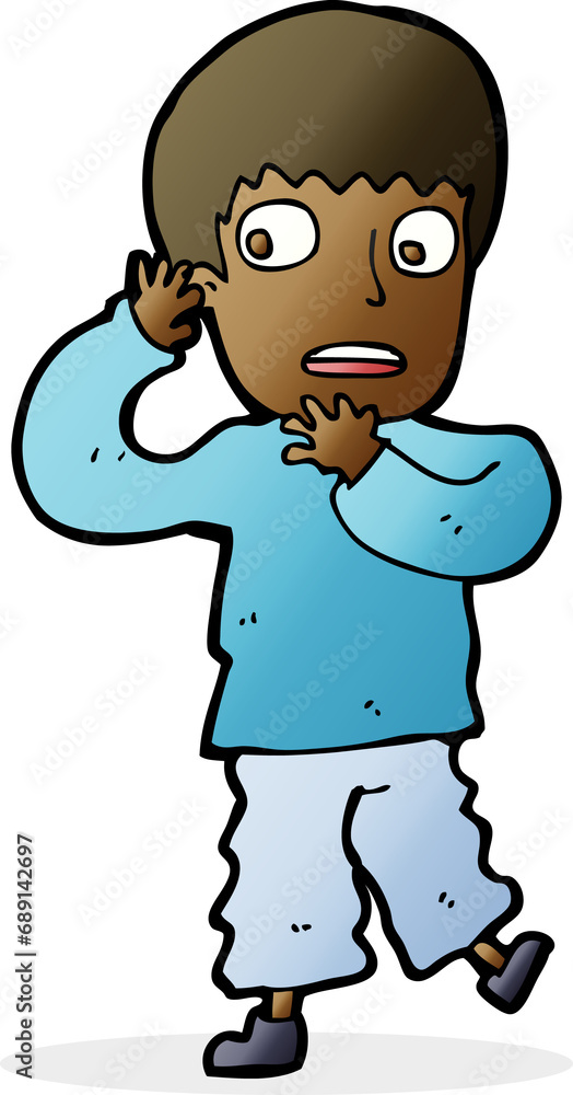 cartoon frightened boy cartoon frightened boy