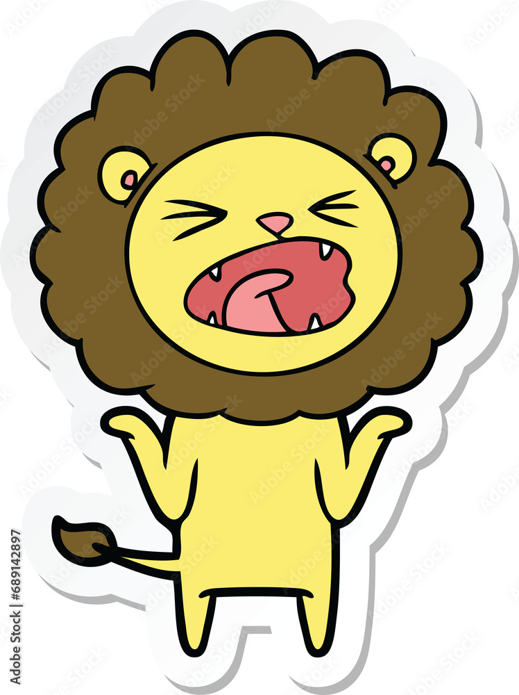 sticker of a cartoon lion sticker of a cartoon lion
