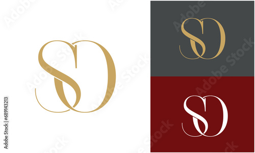 Alphabet letters SO or OS logo monogram