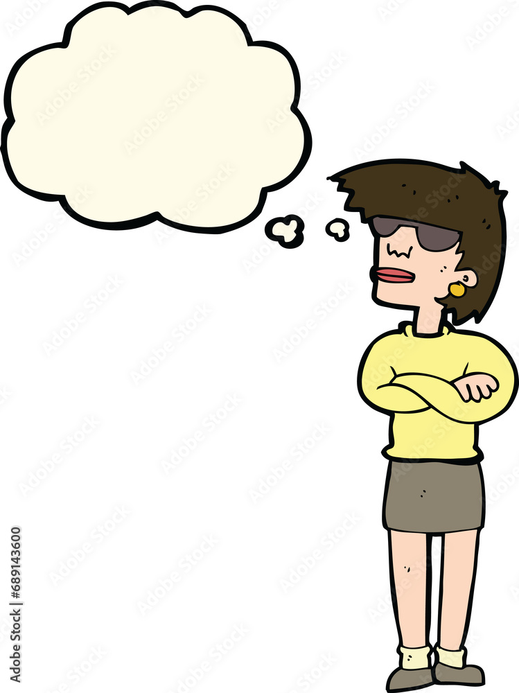 cartoon annoyed woman with thought bubble cartoon annoyed woman with thought bubble