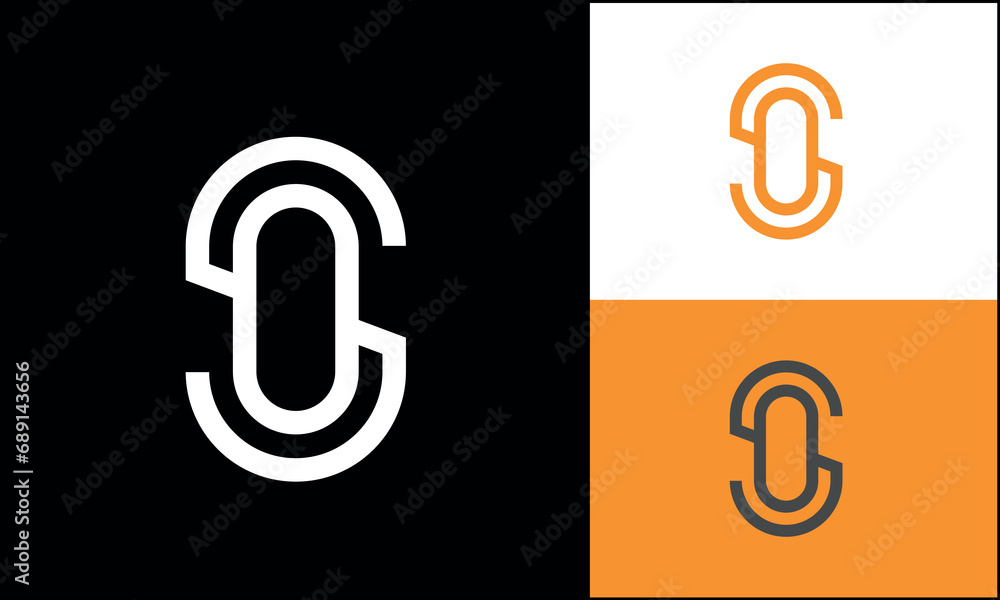 Alphabet letters SO or OS logo monogram Alphabet letters SO or OS logo monogram