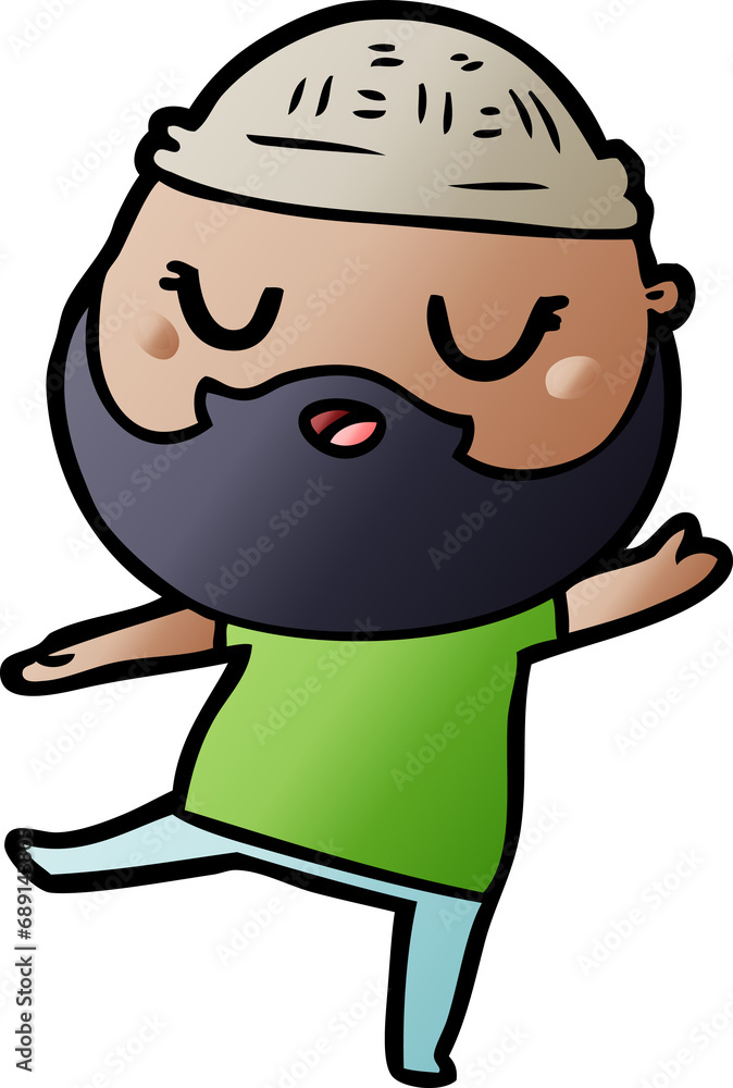 cute cartoon man with beard