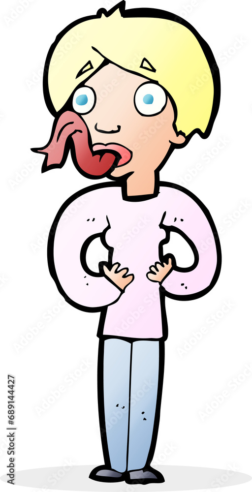 cartoon woman sticking out tongue cartoon woman sticking out tongue