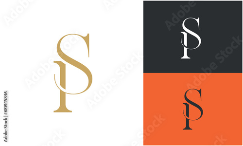 SP or PS Alphabet letters logo monogram