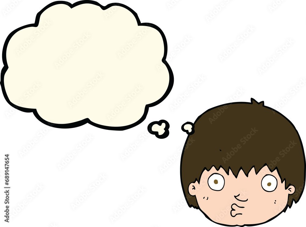 cartoon curious boy with thought bubble cartoon curious boy with thought bubble