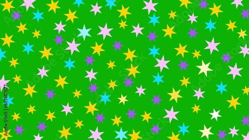 Wallpaper Mural Animated colorful stars shine. Starry multicolor magic background. Flat vector illustration isolated on green background. Torontodigital.ca