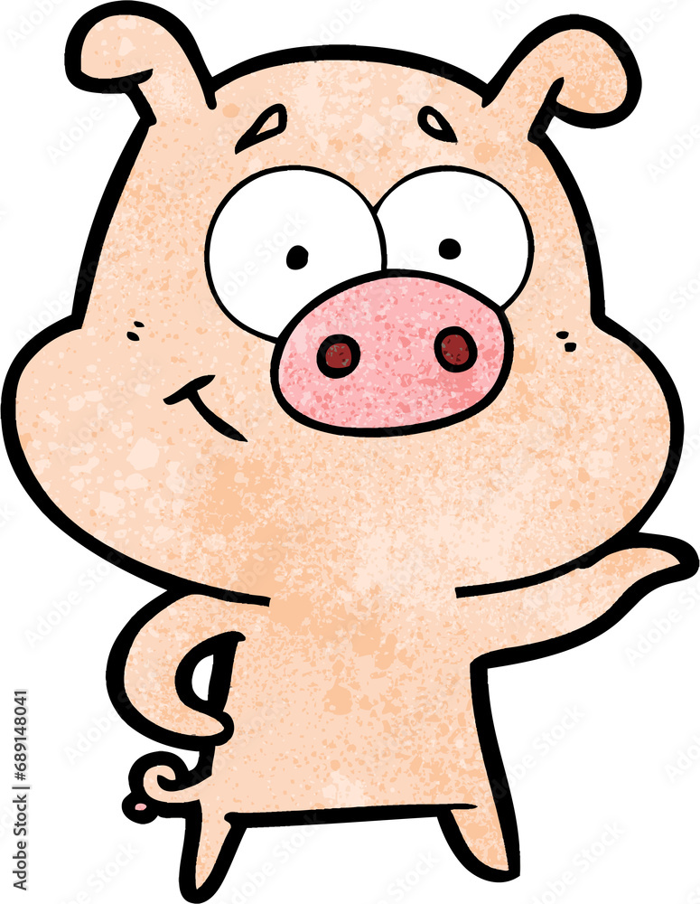 cartoon pig pointing cartoon pig pointing