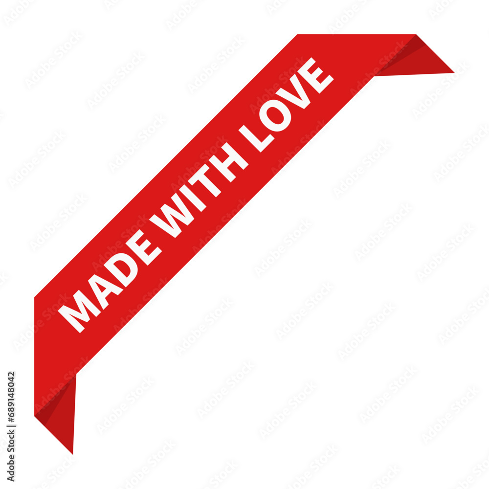 Made With Love In Red Rectangle Ribbon Shape For Label Product Information Business Promotion Marketing Social Media
Made With Love In Red Rectangle Ribbon Shape For Label Product Information Business Promotion Marketing Social Media