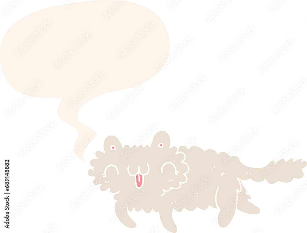 cartoon cat with speech bubble in retro style cartoon cat with speech bubble in retro style