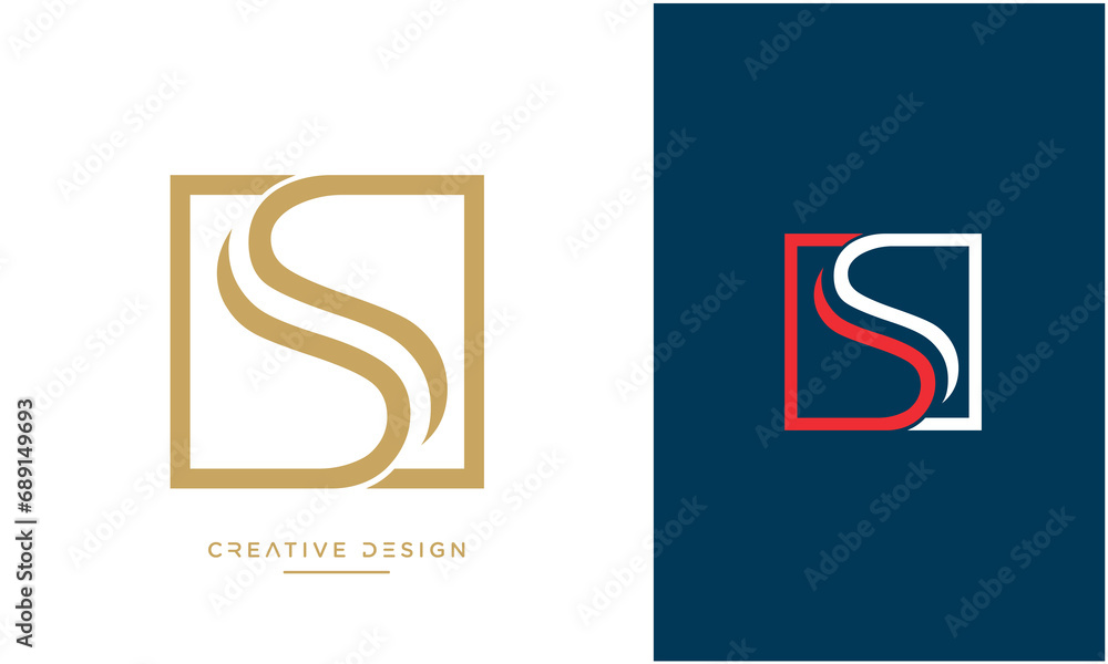 SS or S Alphabet letters logo monogram SS or S Alphabet letters logo monogram