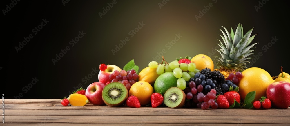 Assorted fresh fruit Copy space image Place for adding text or design Assorted fresh fruit Copy space image Place for adding text or design