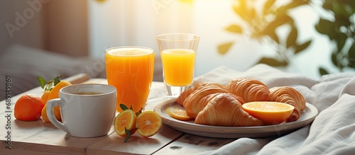 Breakfast served on a tray ...