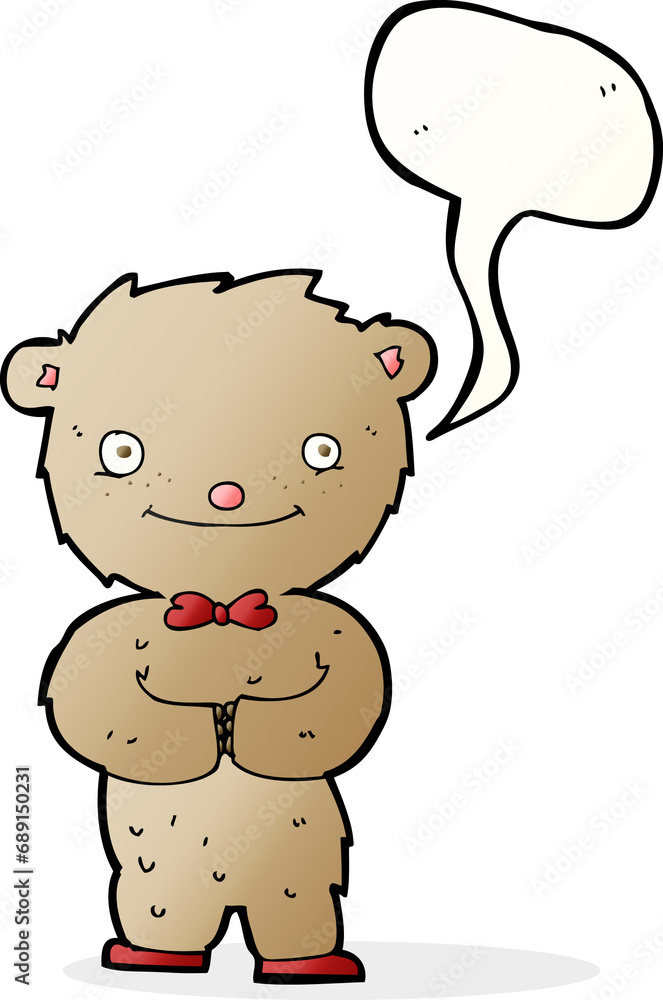 cartoon teddy bear with speech bubble cartoon teddy bear with speech bubble