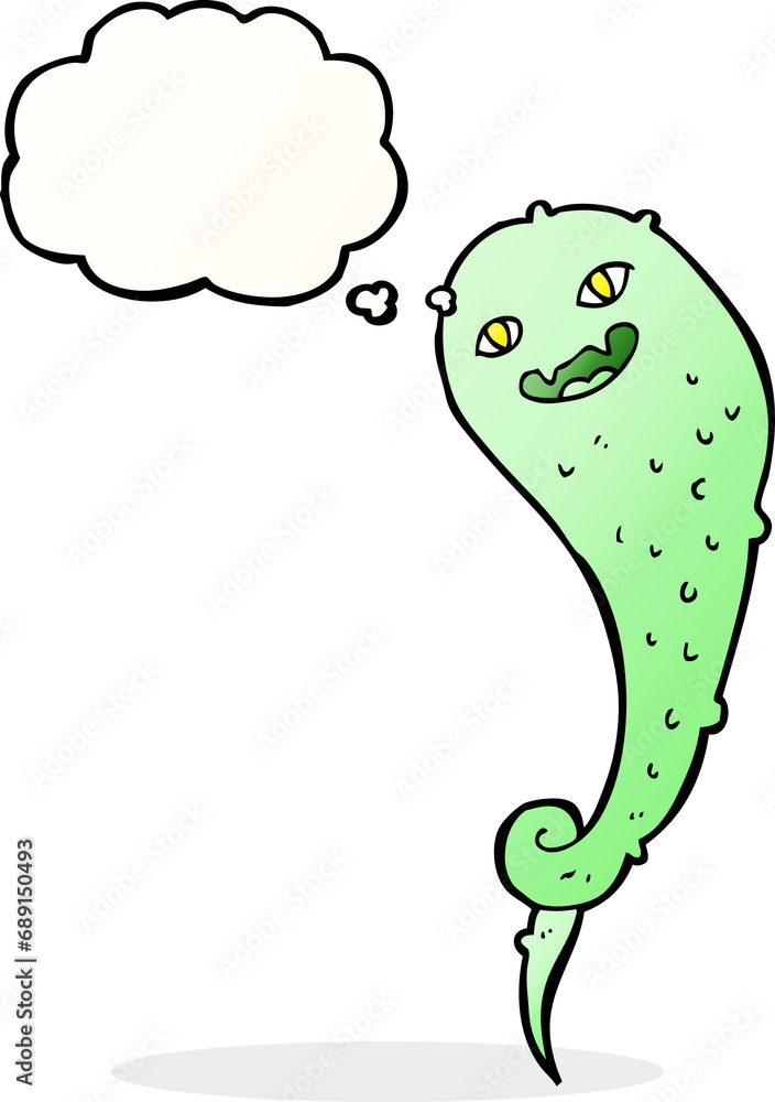 cartoon spooky ghost with thought bubble cartoon spooky ghost with thought bubble