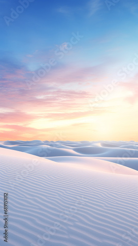 White sand background with pink cloudy sky. Innovative AI.