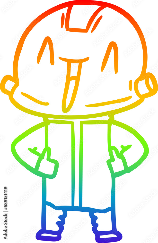 rainbow gradient line drawing of a cartoon robot rainbow gradient line drawing of a cartoon robot