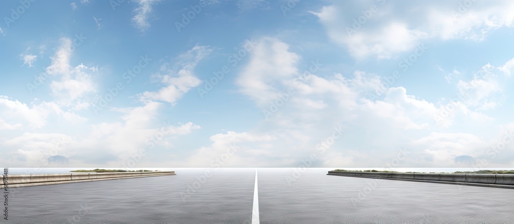 Highway road illustration on white background for creative advertisements Copy space image Place for adding text or design