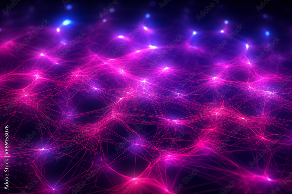 Background with lines resembling a glowing net on a dark background.