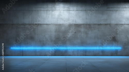Black and gray wall background with blue light gap. Wall background concept  prison. Innovative AI.