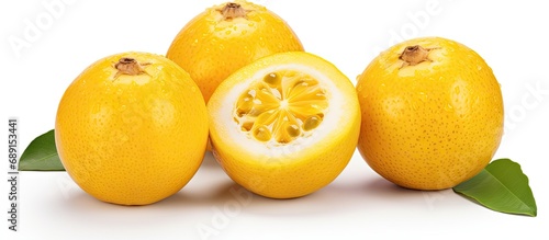 Passion fruits isolated on white background Copy space image Place for adding text or design