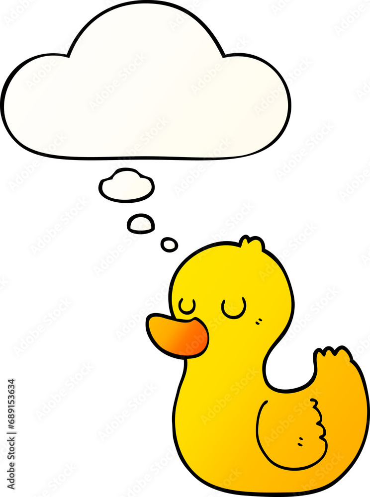 cartoon duck with thought bubble in smooth gradient style cartoon duck with thought bubble in smooth gradient style