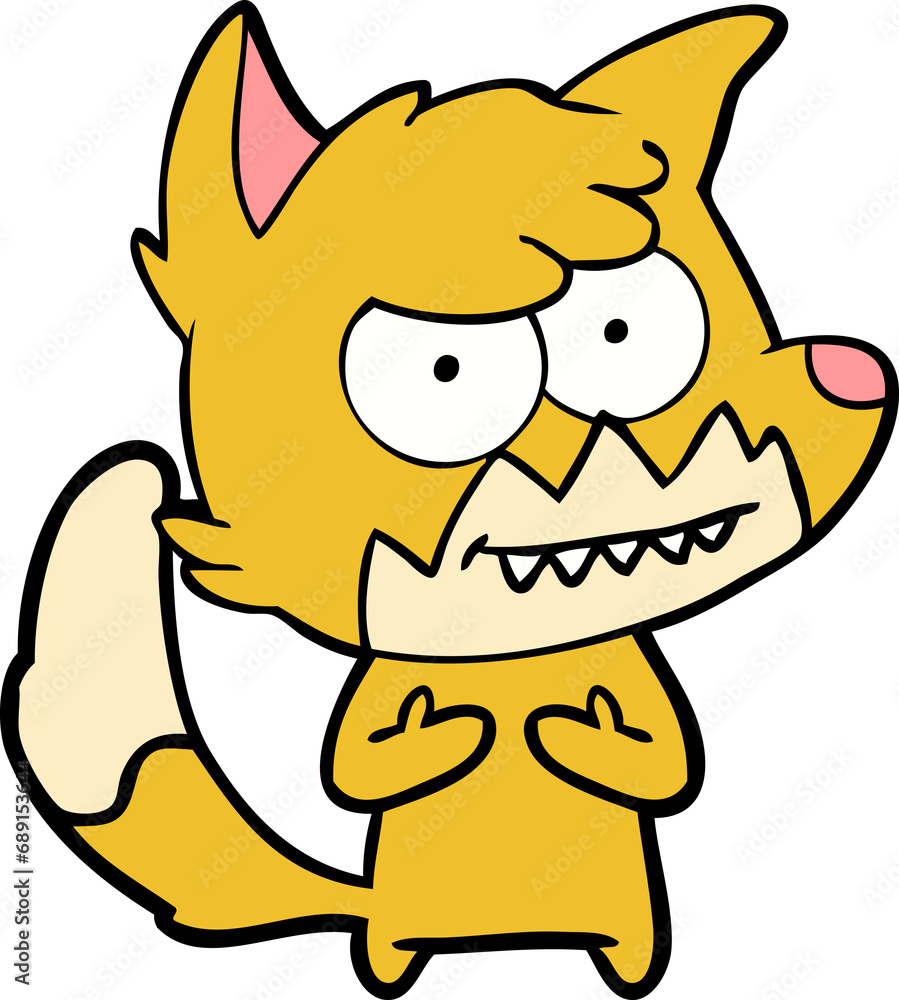 Obraz premium cartoon grinning fox