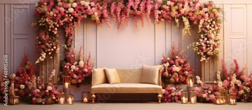 Indian wedding stage decora...