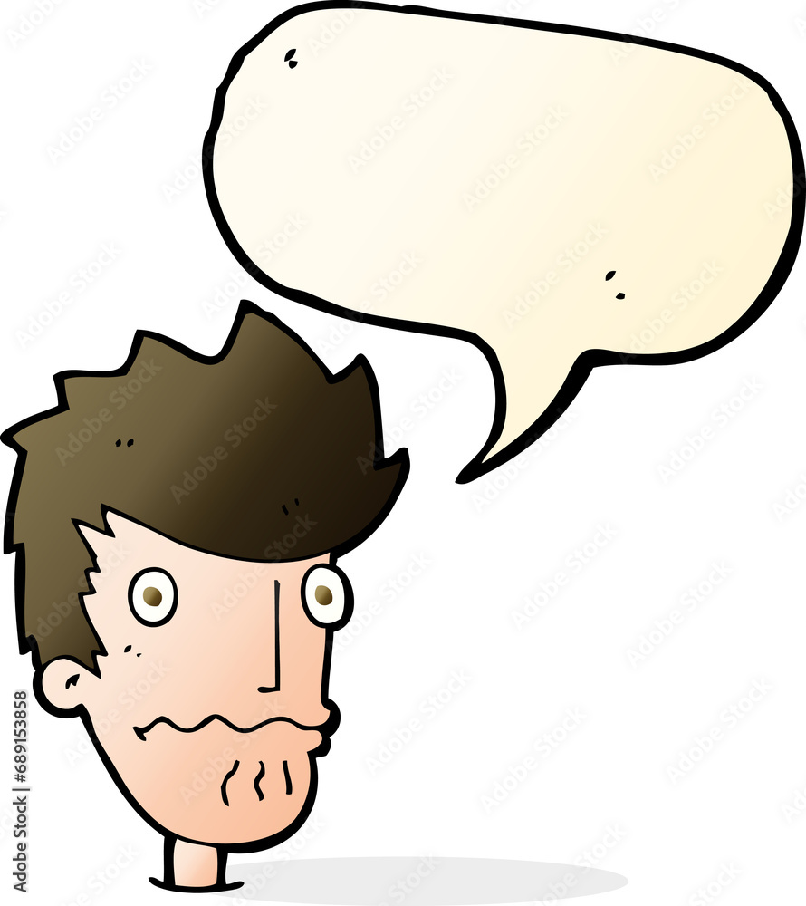 cartoon nervous man with speech bubble cartoon nervous man with speech bubble