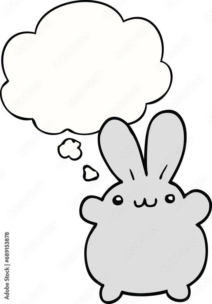 cartoon rabbit with thought bubble cartoon rabbit with thought bubble