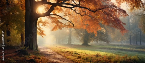 Autumn at Longleat in Wiltshire a heavenly sight with trees Copy space image Place for adding text or design photo