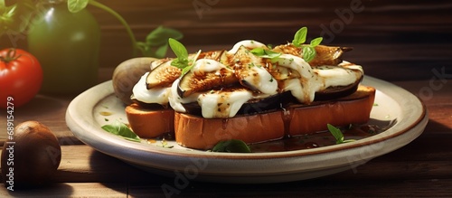 Grilled eggplant and mozzar...