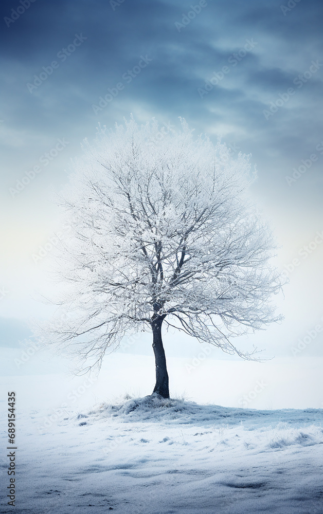 arvore em paisagem de neve arvore em paisagem de neve