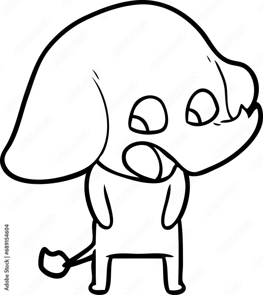 Obraz premium cute cartoon elephant