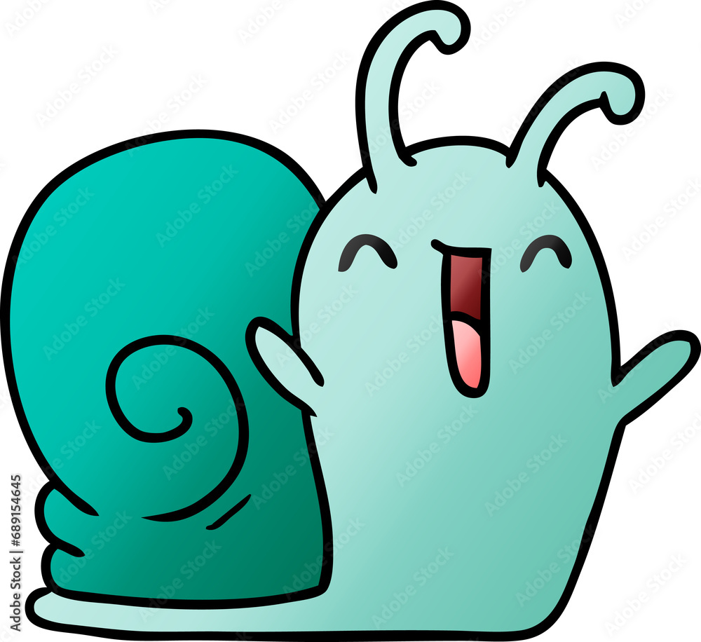 gradient cartoon illustration kawaii happy cute snail gradient cartoon illustration kawaii happy cute snail