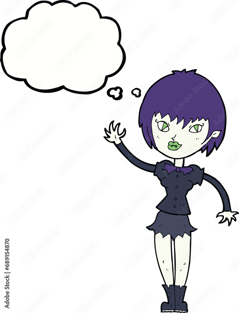 cartoon vampire girl with thought bubble cartoon vampire girl with thought bubble