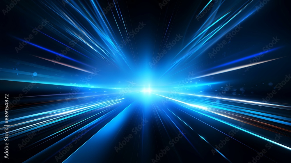 Abstract blue background with glowing lines and space for text. Vector illustration