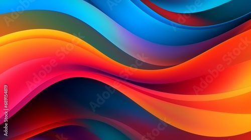 abstract colorful background with smooth lines in blue  orange and red