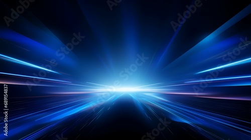abstract speed motion on a dark background with light lines and rays 