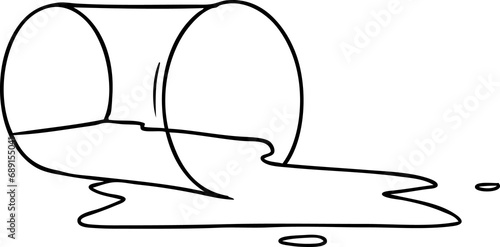 Quadro em tela hand drawn line drawing doodle of a spilt glass