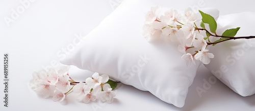 Floral cushions on white su...