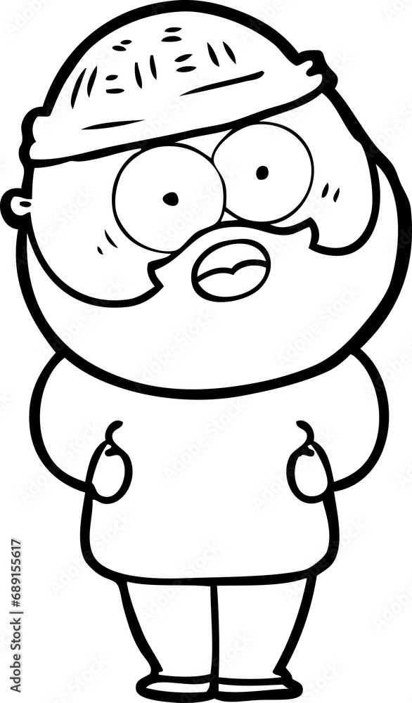 cartoon surprised bearded man cartoon surprised bearded man