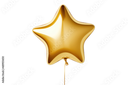 Gold Star Balloon For Party And Celebration  Transparent White Background  Png.